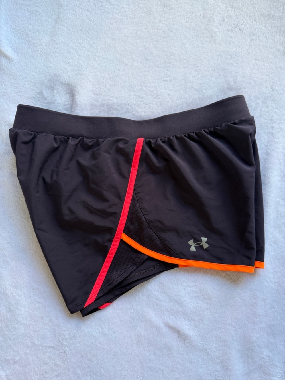 Under Armour Women’s Black Athletic Shorts with Pink & Orange Trim